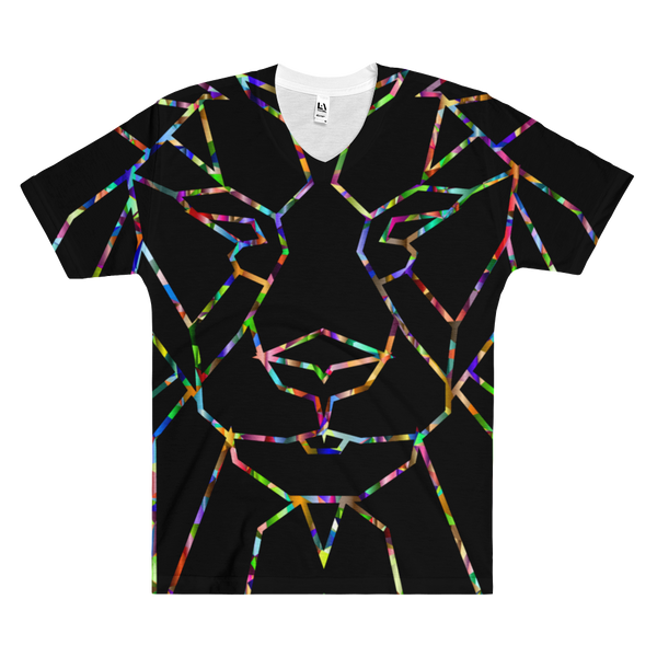Multi-colored Lion V-Neck T-Shirt